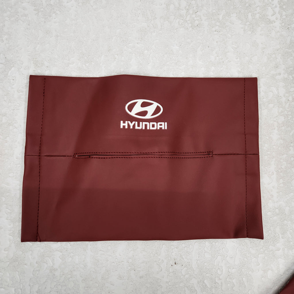 Car Tissue Bag Organiser with Logo (Maroon Color)