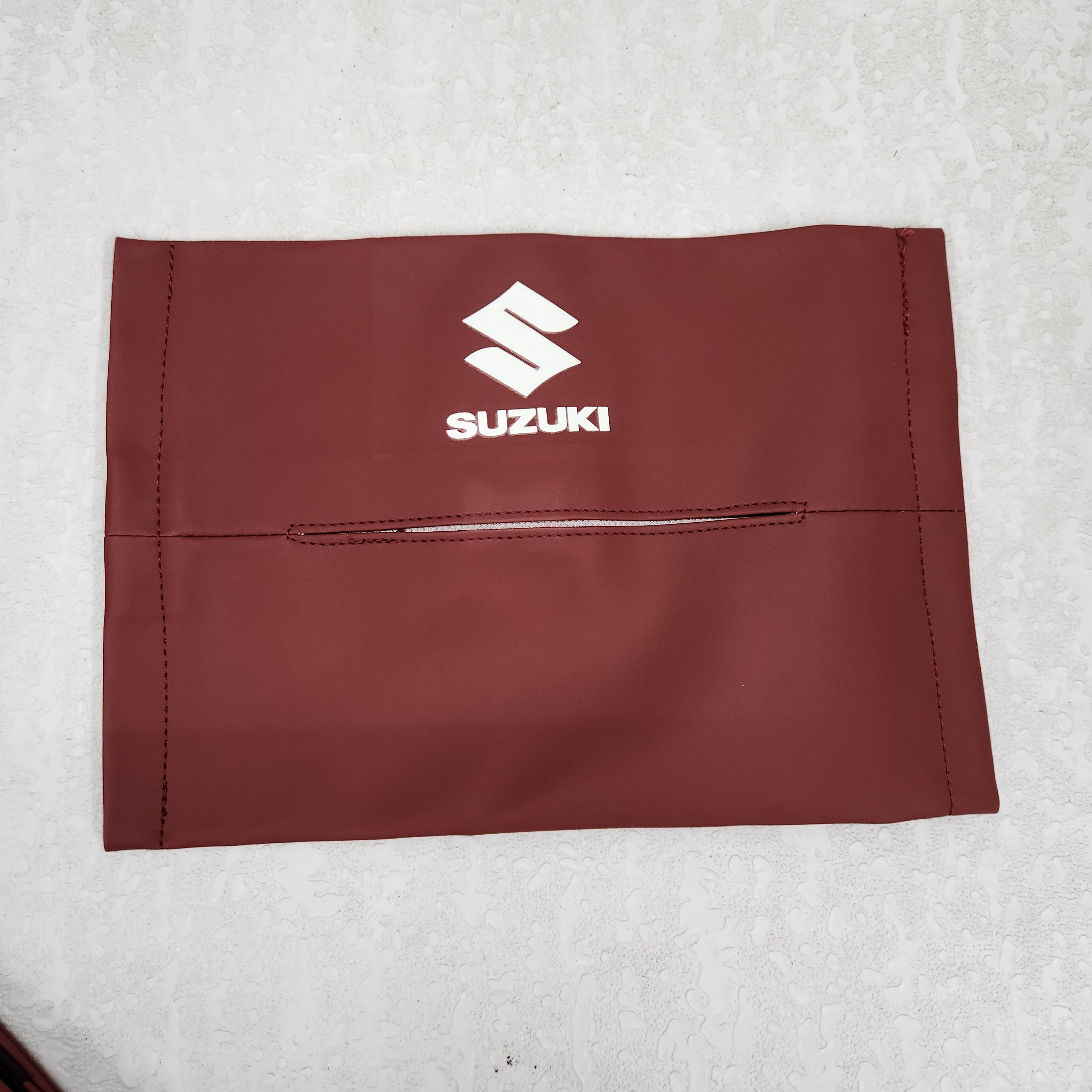 Car Tissue Bag Organiser with Logo (Maroon Color)