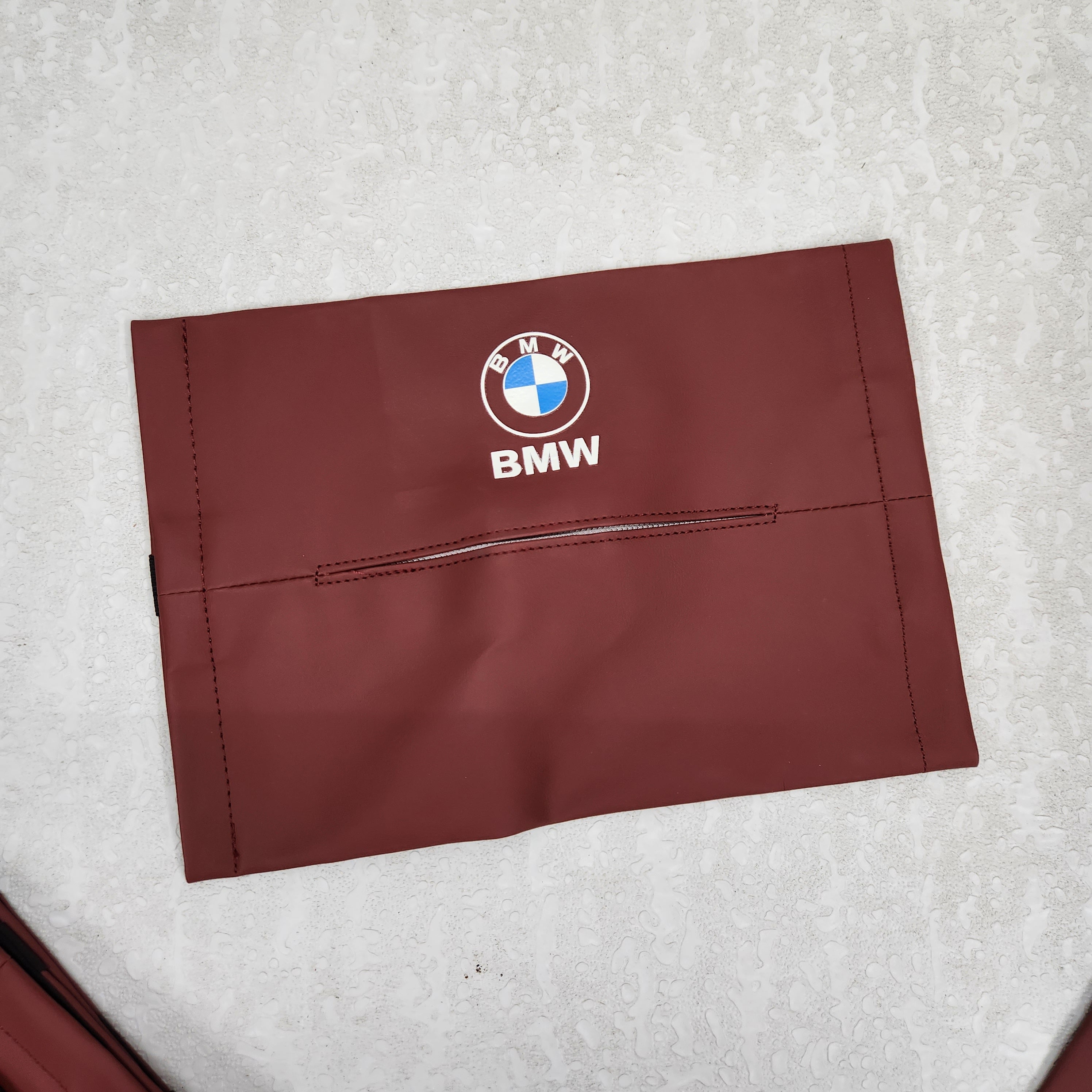 Car Tissue Bag Organiser with Logo (Maroon Color)