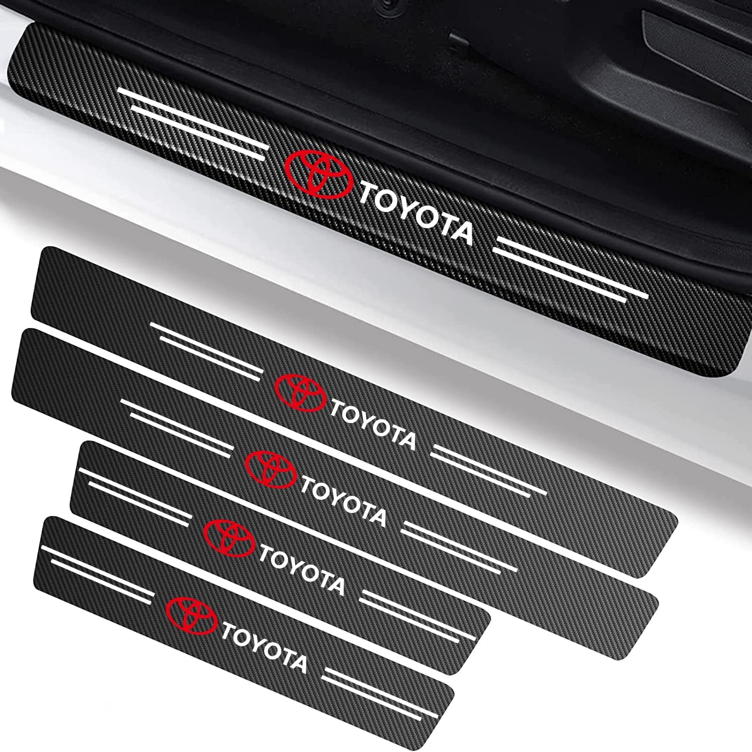 EmblazeR - Carbon Fiber Door Sill Protector 9Pcs