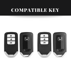 Honda 3 Button Remote Key Carbon Abs Keycase with Chain