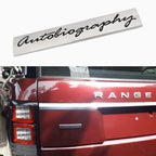 3D Autobiography Logo Metal Sticker Decal Grey/Black (11 x 2 cm)