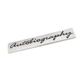 3D Autobiography Logo Metal Sticker Decal Grey/Black (11 x 2 cm)
