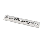 3D Autobiography Logo Metal Sticker Decal Grey/Black (11 x 2 cm)