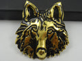 3D Wolf Metal Sticker Decal Gold (6.5x6 cm)